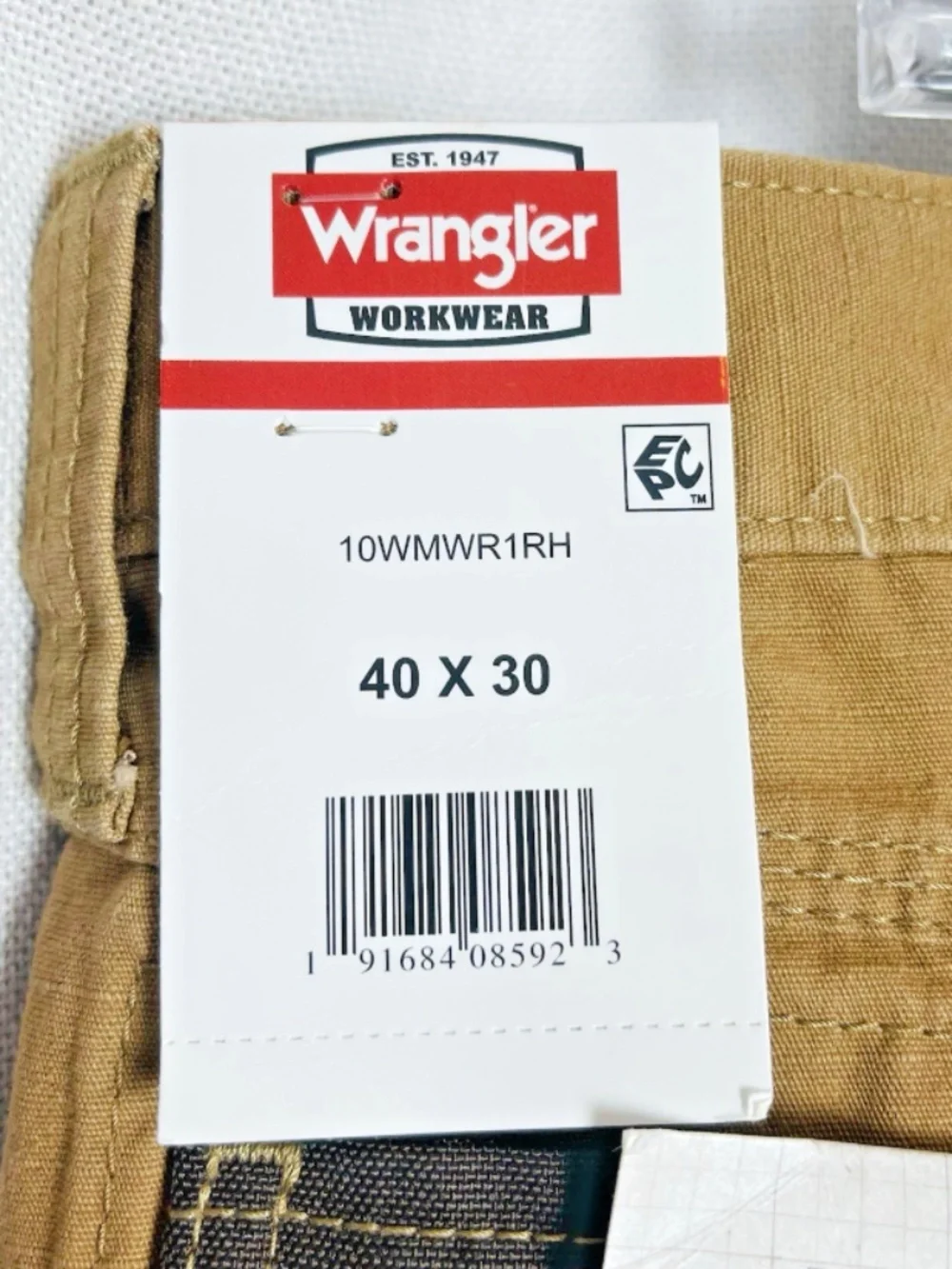 Wrangler Workwear Pants Mens 40x30 Khaki Ranger Relaxed Fit Cargo Tool New NWT
